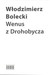 Książka ePub Wenus z Drohobycza WÅ‚odzimierz Bolecki - zakÅ‚adka do ksiÄ…Å¼ek gratis!! - WÅ‚odzimierz Bolecki
