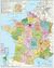 Książka ePub Francja mapa Å›cienna kody pocztowe na podkÅ‚adzie 1:1 000 000 - brak