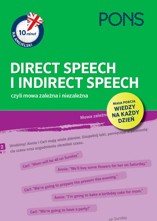 Książka ePub 10 minut na angielski PONS Direct Speech i Indirect Speech, czyli mowa zaleÅ¼na i niezaleÅ¼na A1/A2 | - brak